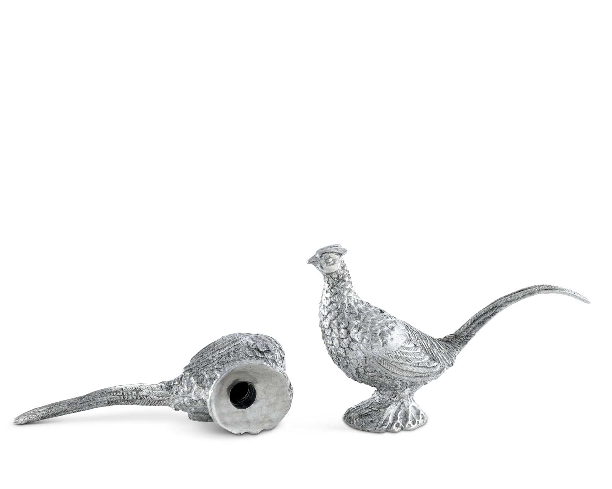 Vagabond House Morning Hunt Pewter Pheasants Salt & Pepper Set