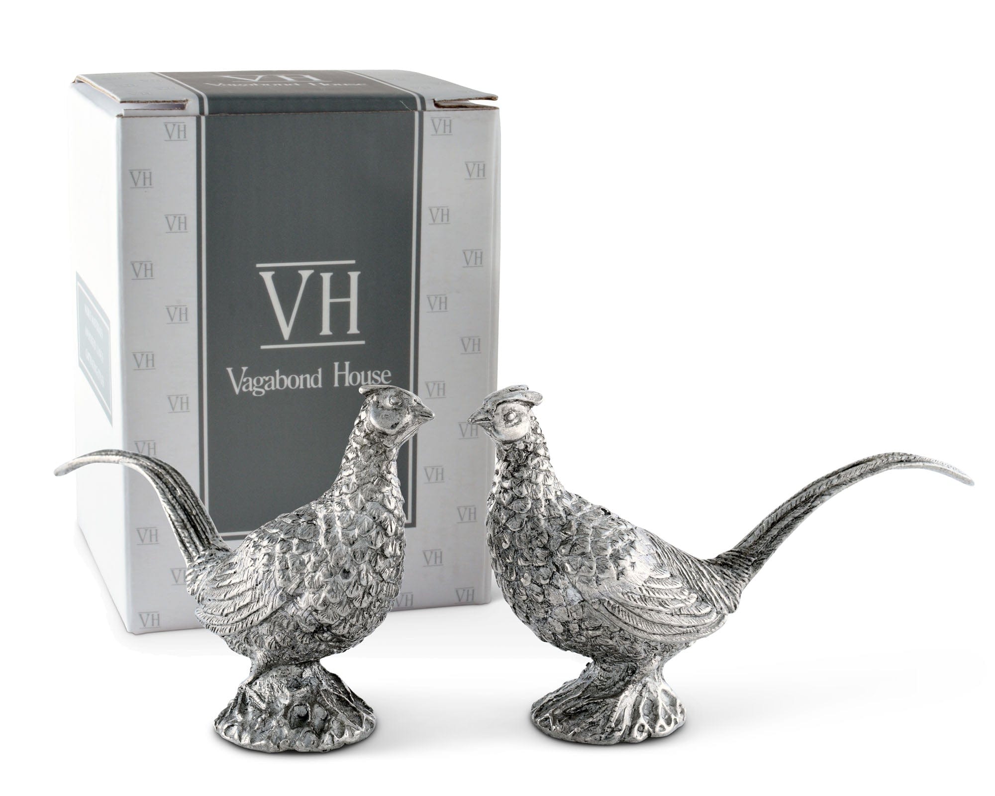 Vagabond House Morning Hunt Pewter Pheasants Salt & Pepper Set