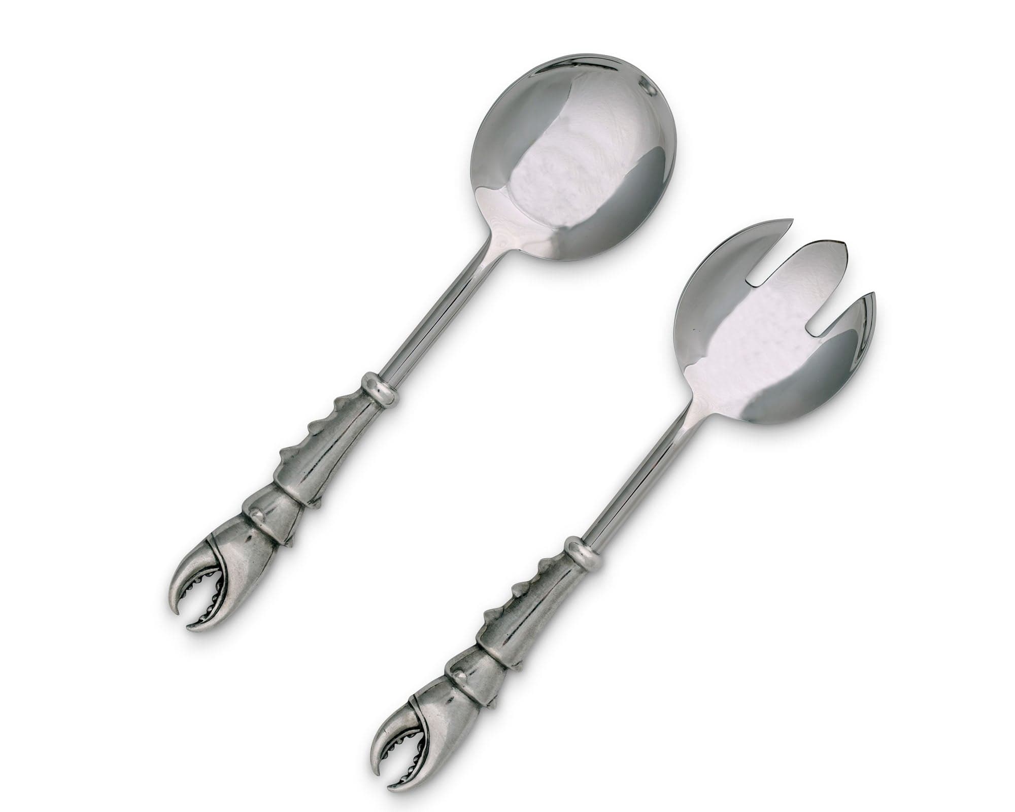 Vagabond House Sea and Shore Pewter Crab Claw Salad Serving Set