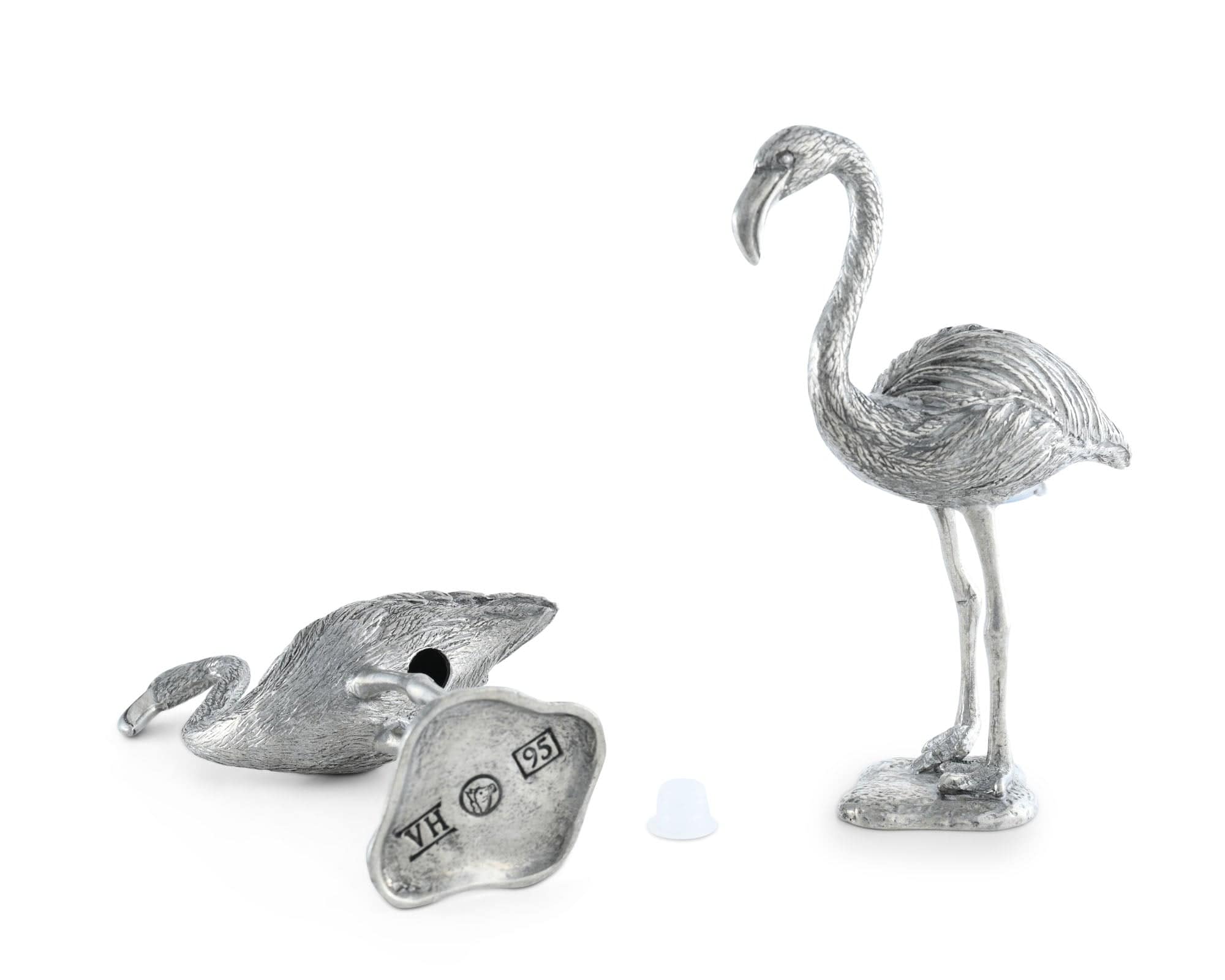 Vagabond House Sea and Shore Pewter Flamingos Salt & Pepper Set