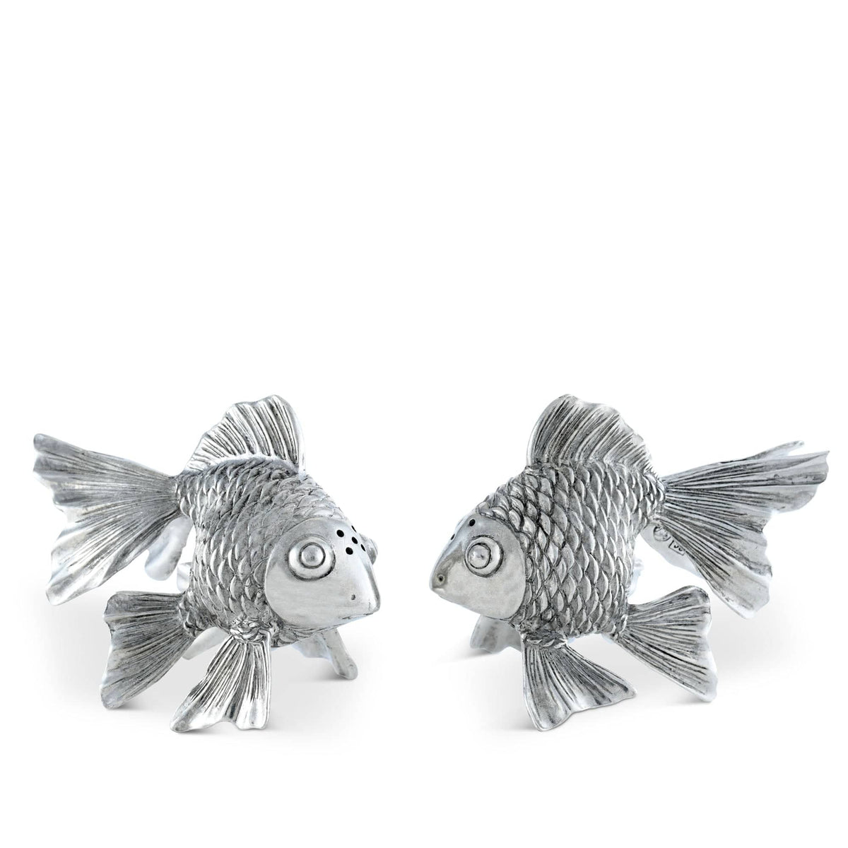 Vagabond House Sea and Shore Pewter Goldfish Salt &amp; Pepper Set