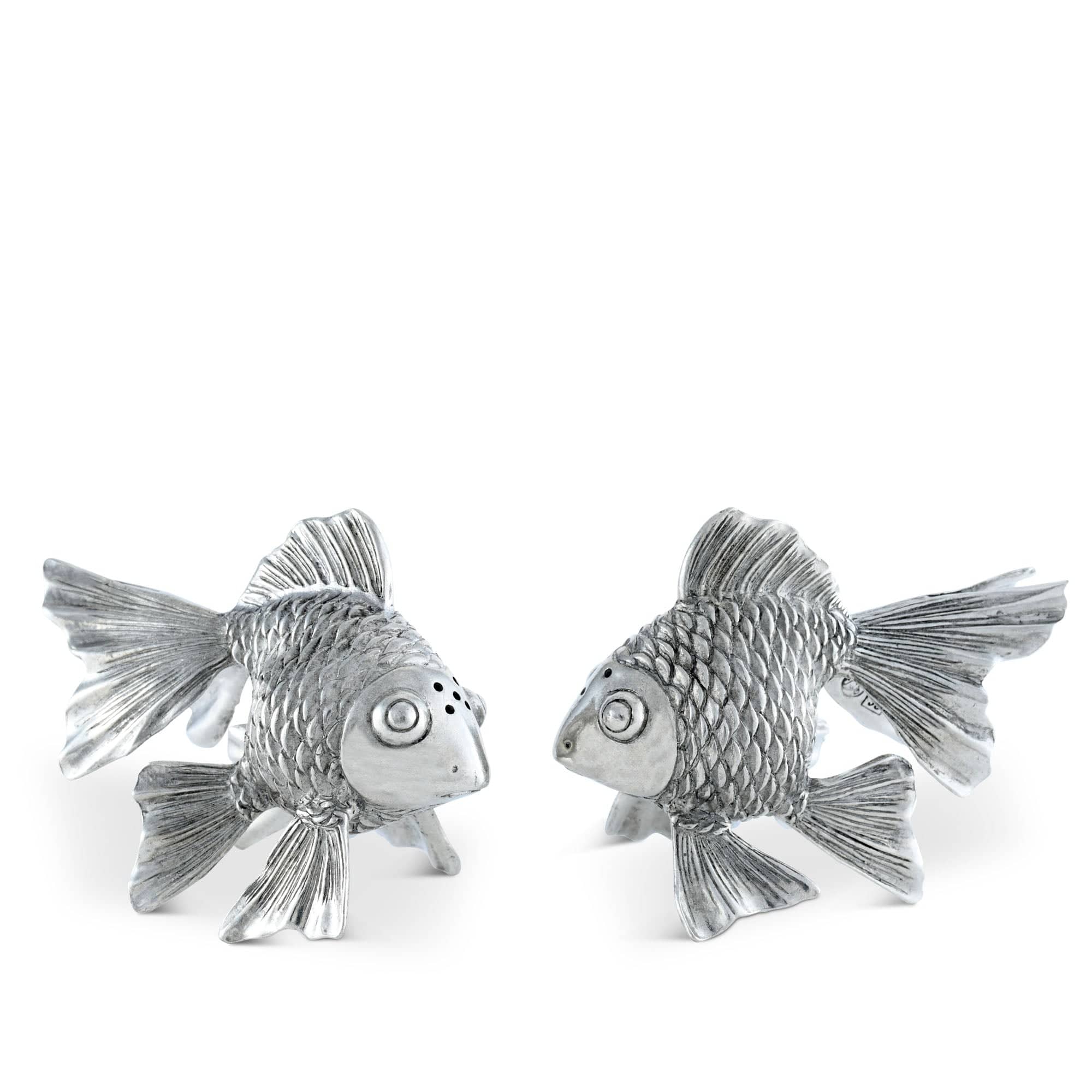 Vagabond House Sea and Shore Pewter Goldfish Salt & Pepper Set