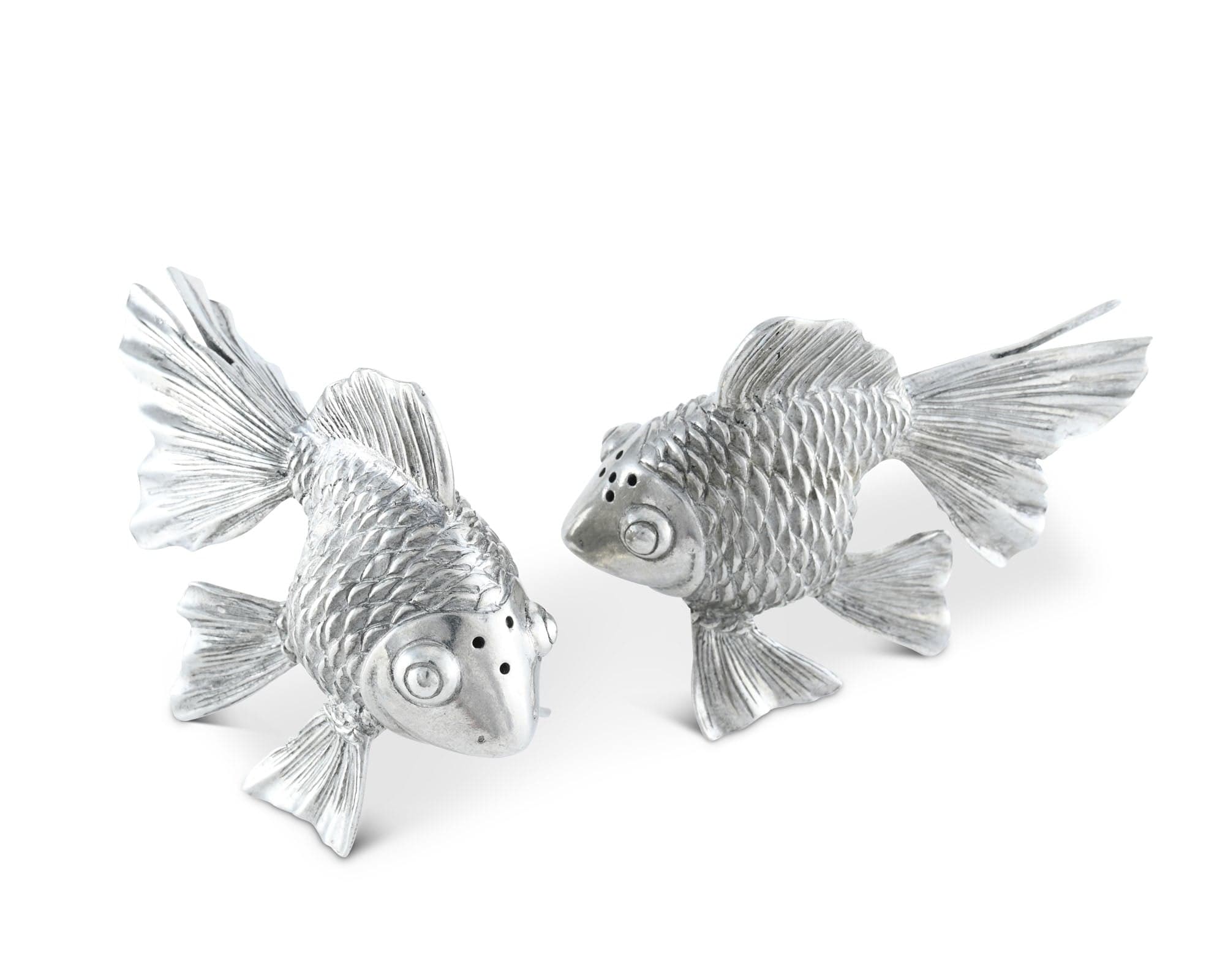 Vagabond House Sea and Shore Pewter Goldfish Salt & Pepper Set