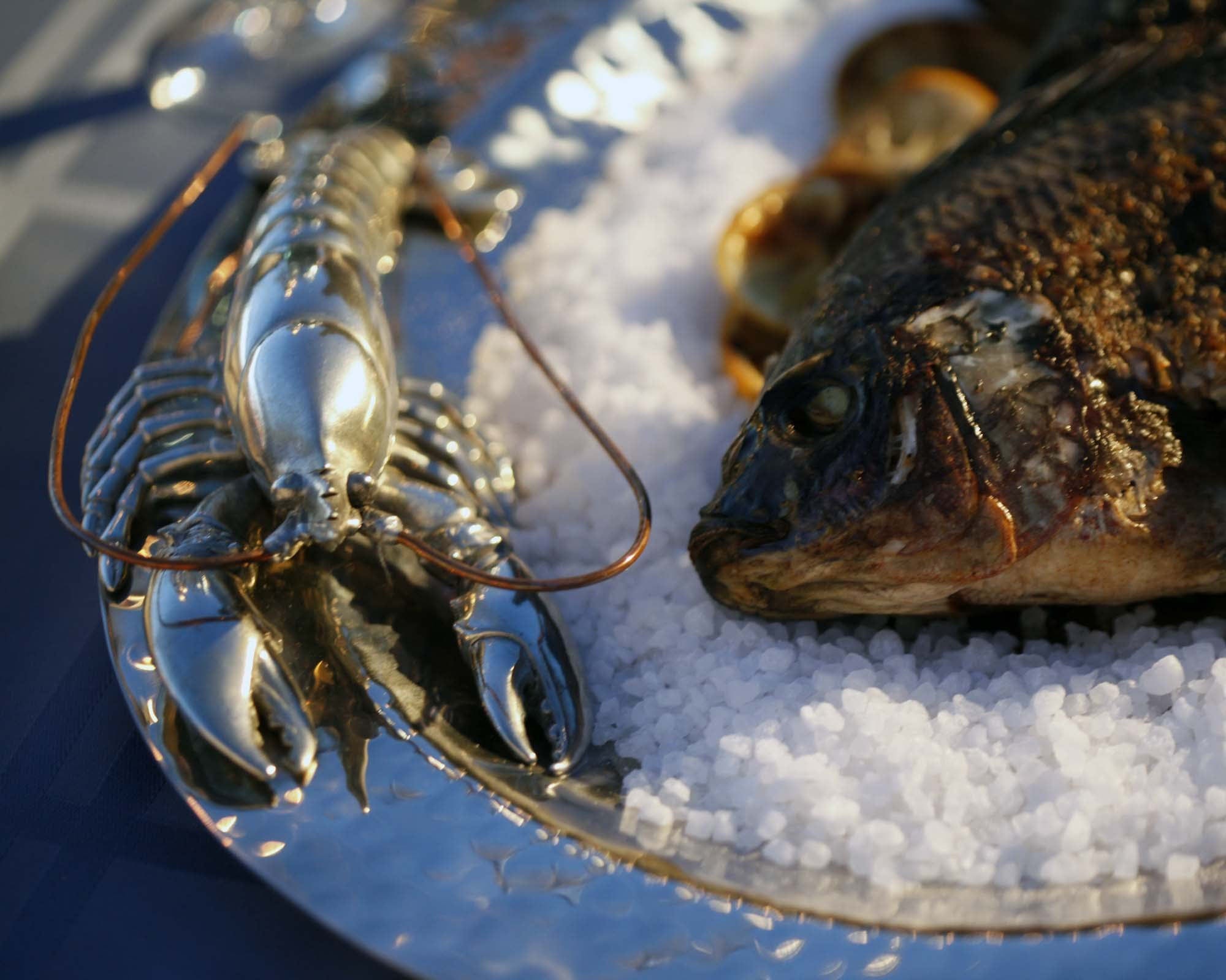 Vagabond House Sea and Shore Pewter Lobster - Steel Tray