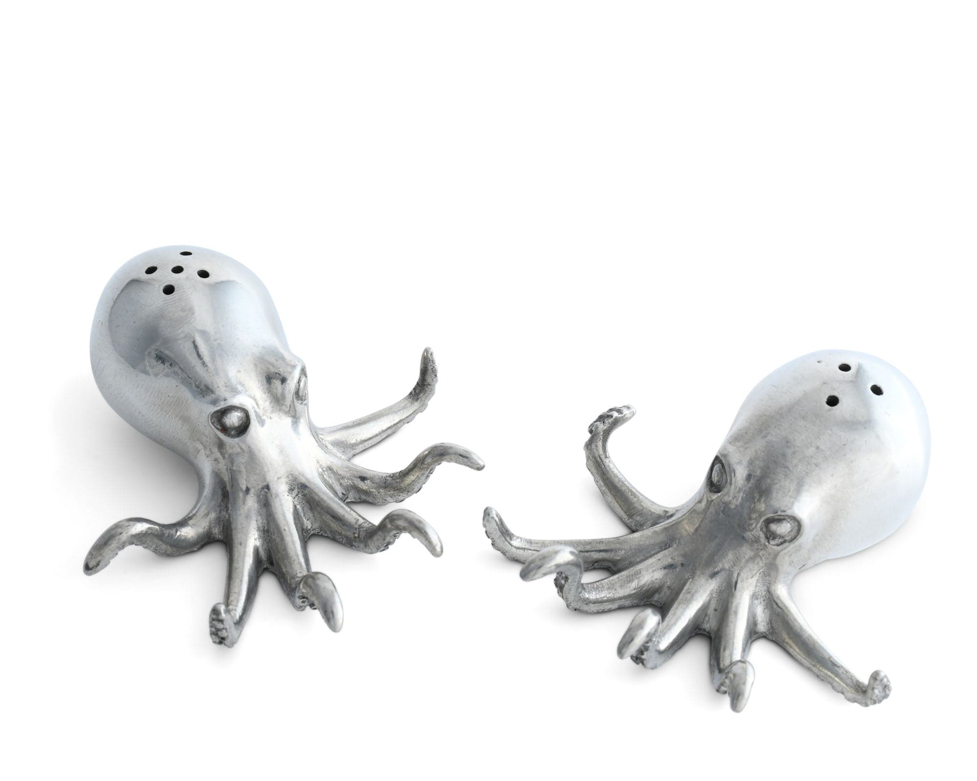 Vagabond House Sea and Shore Pewter Octopus Salt & Pepper Set