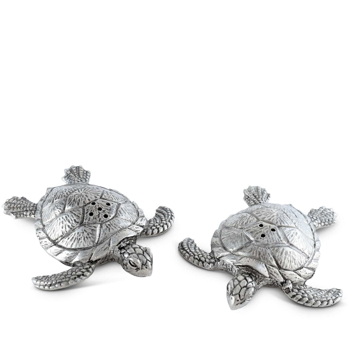 Vagabond House Sea and Shore Pewter Sea Turtles Salt &amp; Pepper Set