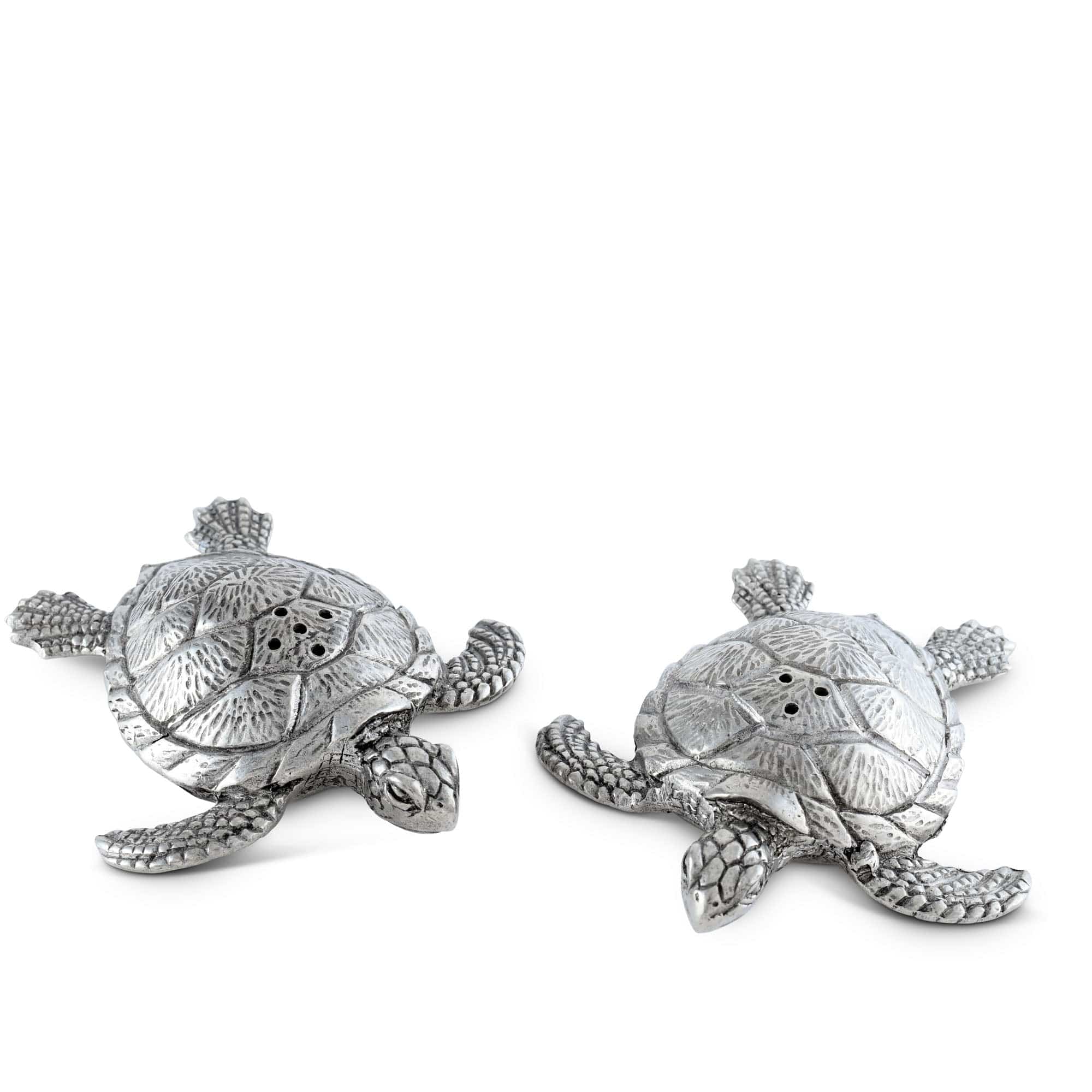 Vagabond House Sea and Shore Pewter Sea Turtles Salt & Pepper Set