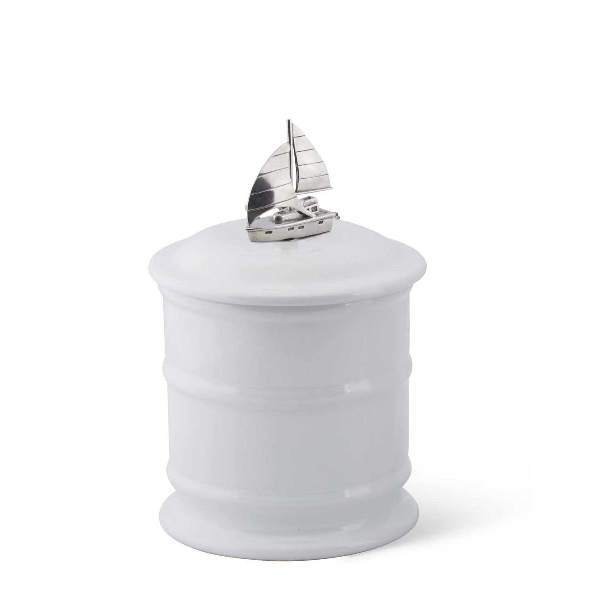 Vagabond House Sea and Shore Short Sail Boat Stoneware Canister