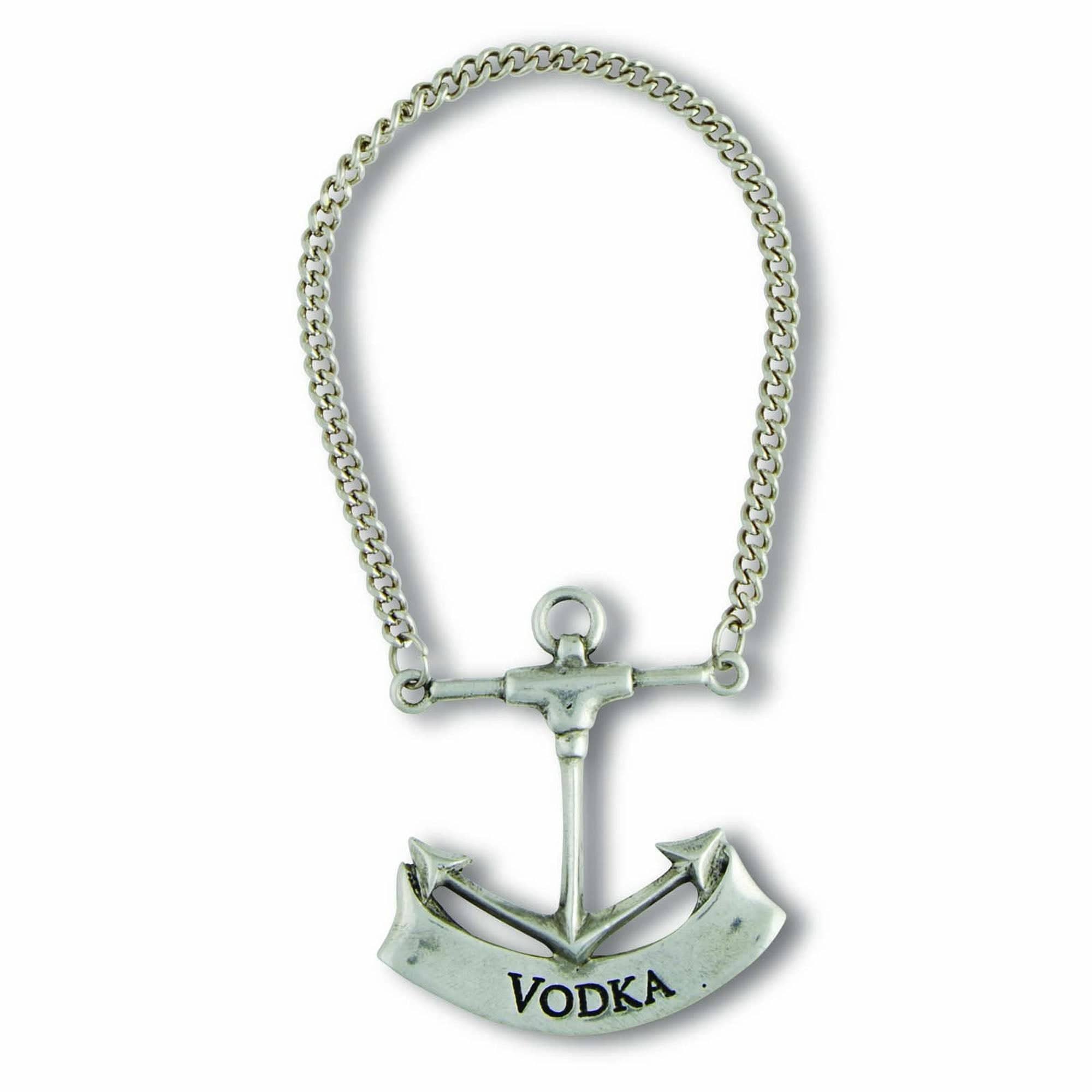 Vagabond House Sea and Shore Vodka Pewter Anchor Decanter Tags