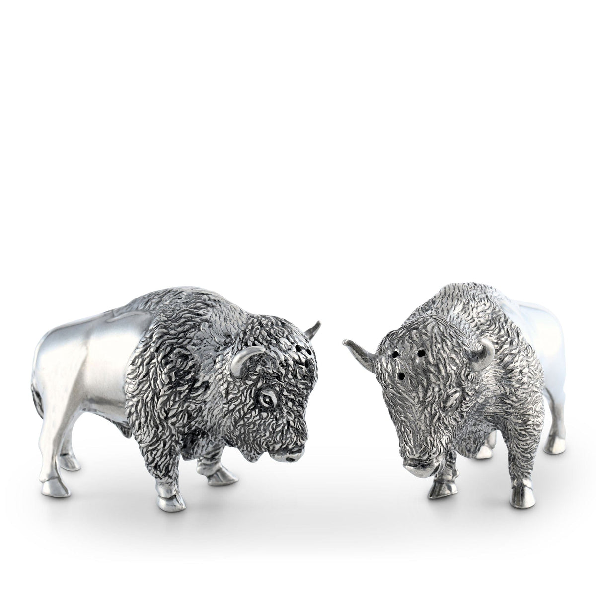 Vagabond House Western Frontier Pewter Bison Salt &amp; Pepper Set