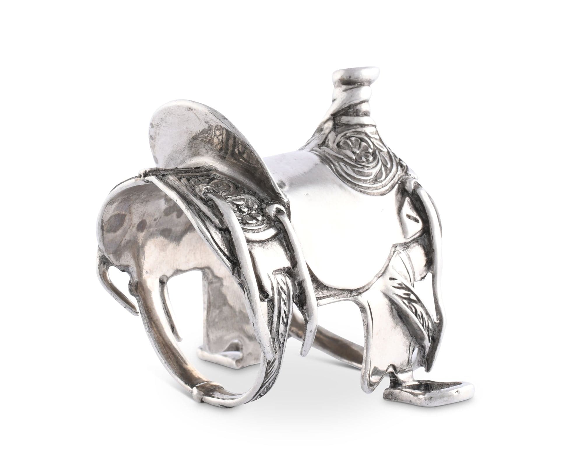 Vagabond House Western Frontier Pewter Cowboy Saddle Napkin Ring