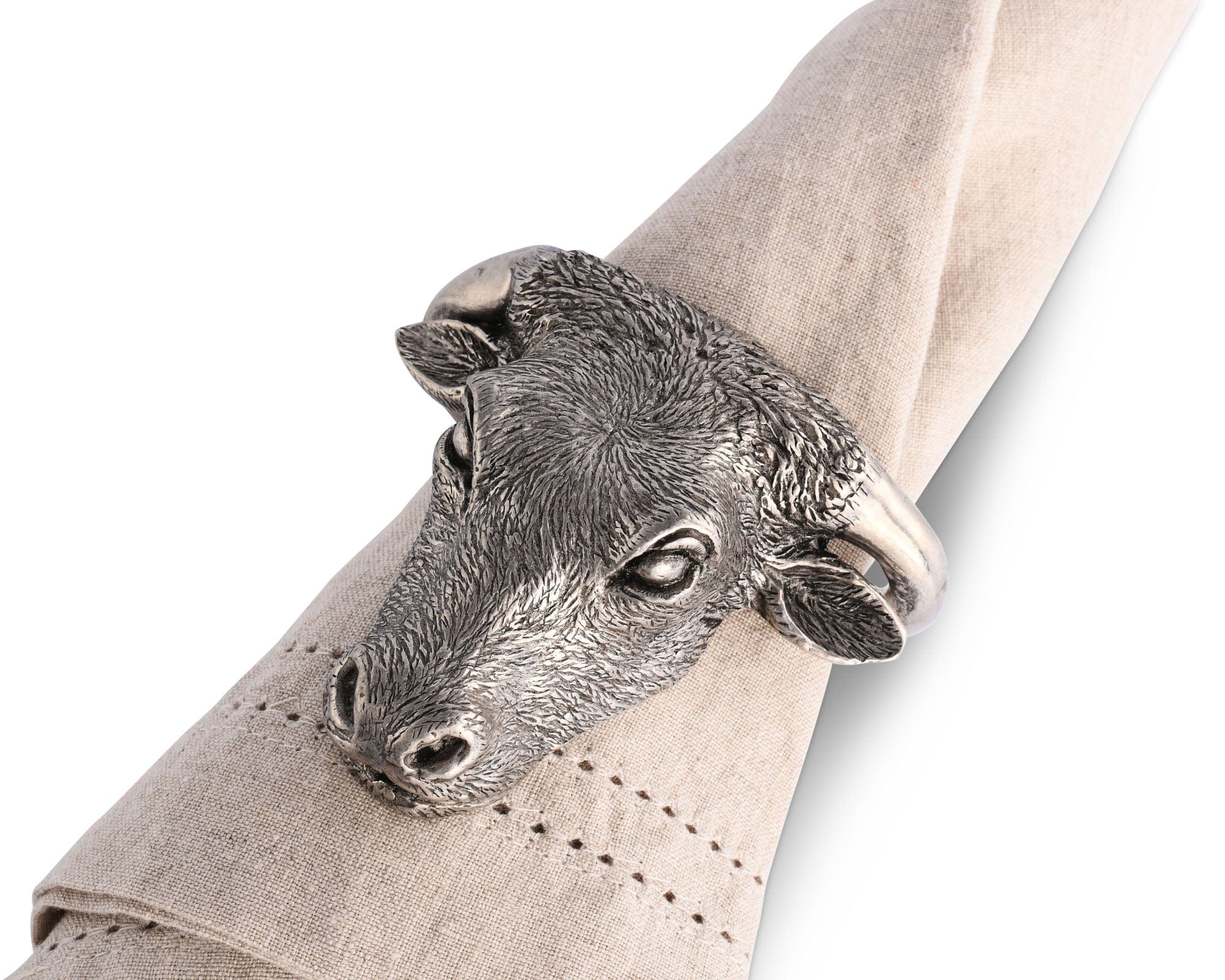 Vagabond House Western Frontier Pewter Steer Head Napkin Ring