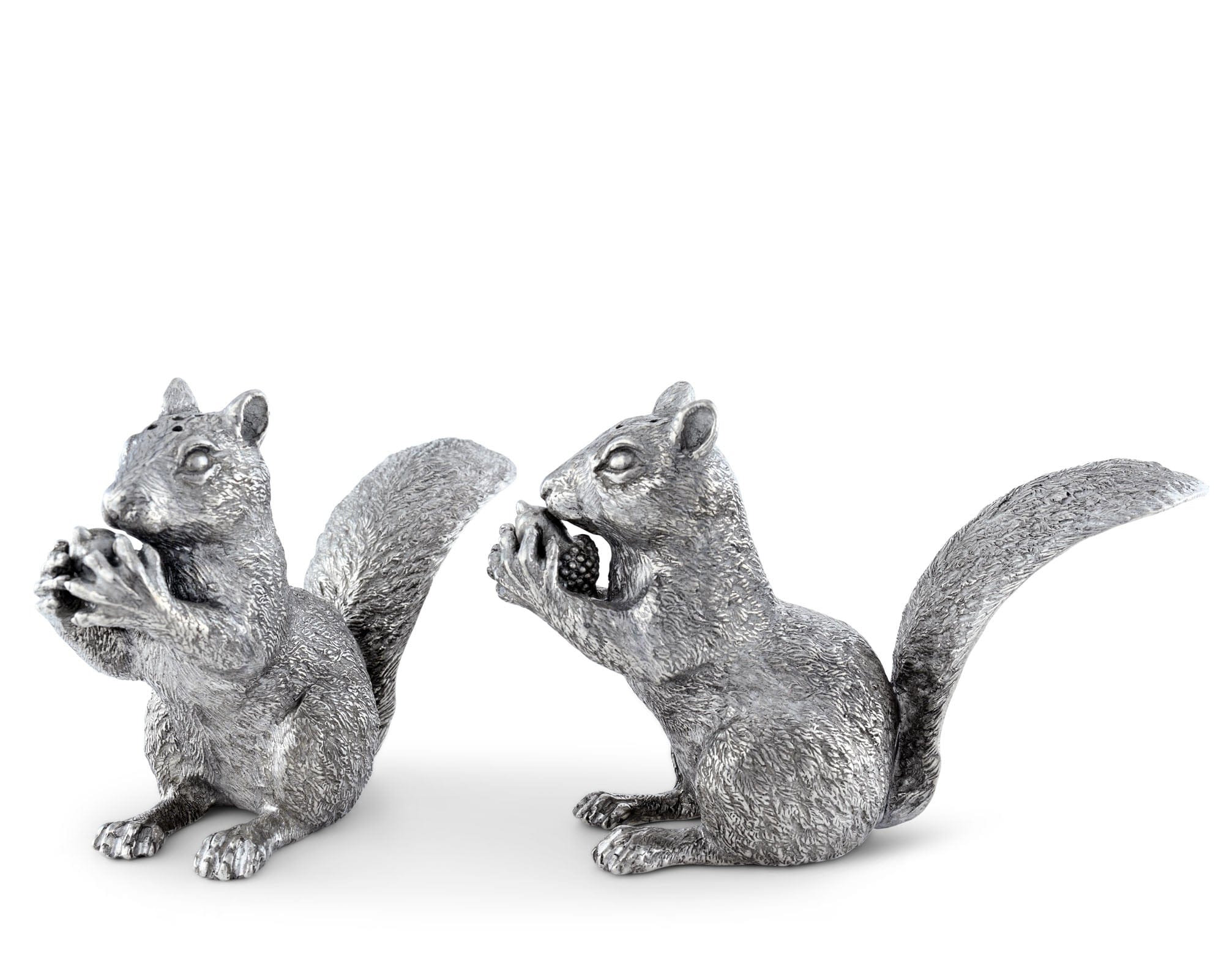 Vagabond House Woodland Creatures Pewter Squirrels Salt & Pepper Set