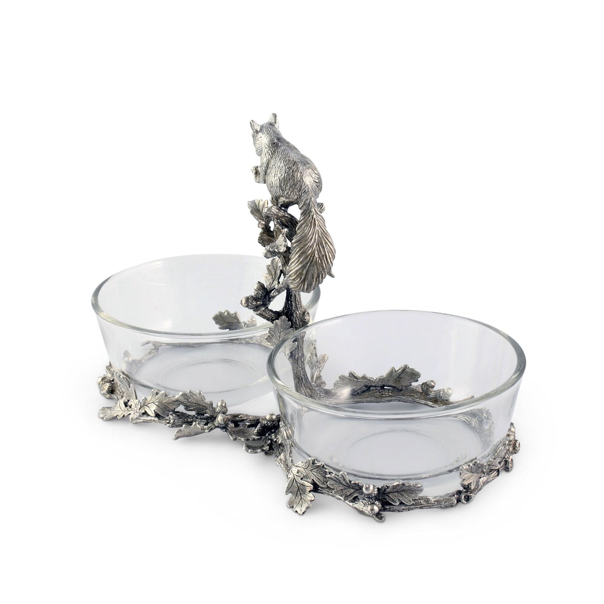 Vagabond House Woodland Creatures Squirrel Double Dish Condiment Server